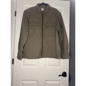 Hm Men's Relaxed Fit Herringbone Jacket Xl Brown Mix